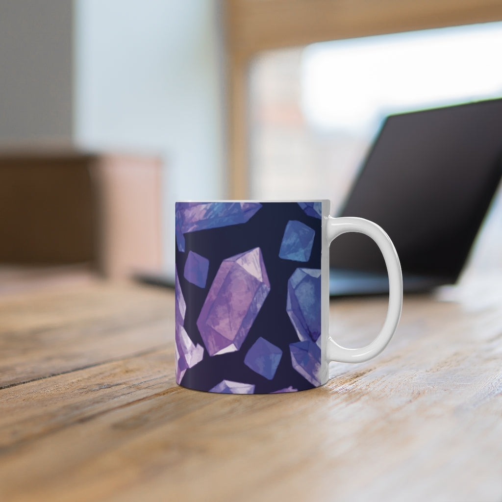 Amethyst Print Styled Ceramic Mug 11oz – Crystal Hollow